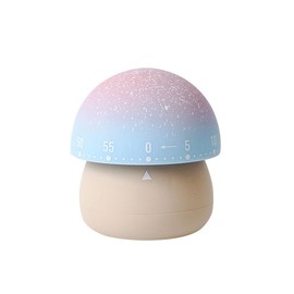 60 Minutes Mechanical Kitchen Timer for Kids,Cute Mushroom Cooking Timer (Beige)