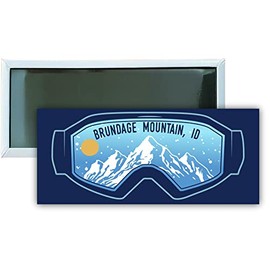 Brundage Mountain Idaho Ski Goggles Winter Sports Souvenir 4.75 x 2-Inch Fridge Magnet