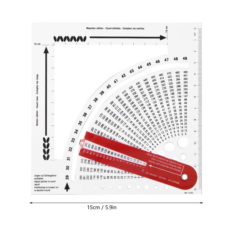 Knitting Gauge Converter Double Sided Clear Scale Knitting Stitch Counting