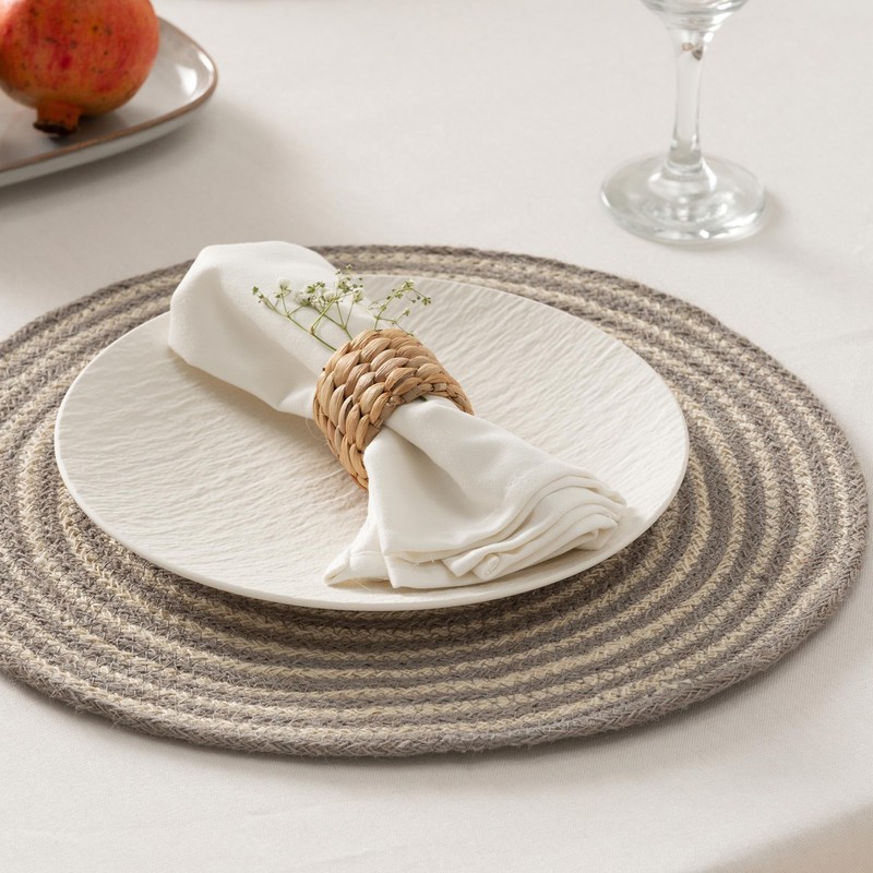 Round Placemats, Jute Placemat, Natural Handmade, 38 x 38 cm,