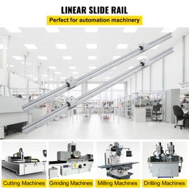VEVOR Linear Rail Slide SBR16-1500mm 2 PCS and 4 PCS SBR16UU Slide Blocks Linear Guide Rail and Bearings Kit for Automated Machines DIY Project CNC Router Machines
