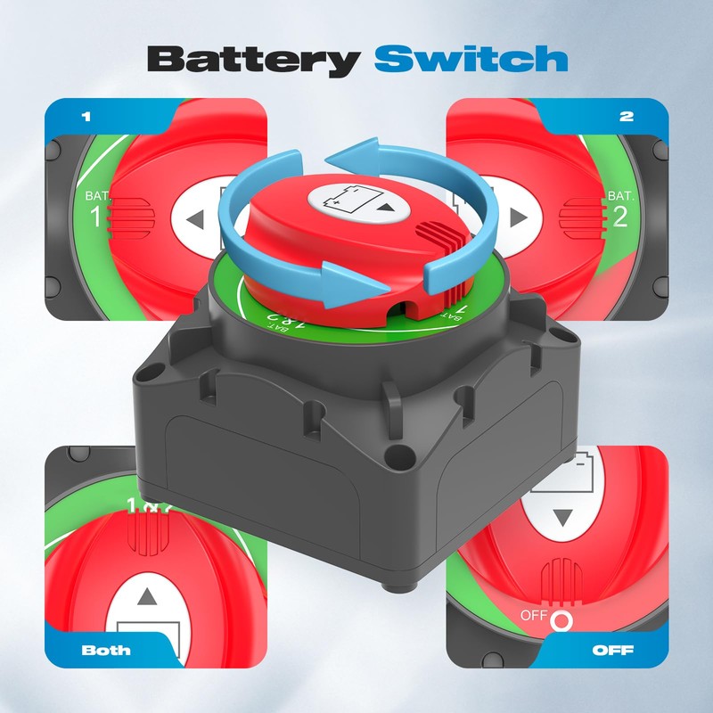 Battery Disconnect Switch, Malictele Top Post Battery Switch with Negative