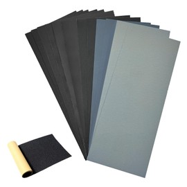 ASIRYVA 12pcs Wet and Dry Sandpaper for metal,800 to 5000 Multi Grit Sand Paper for Wood Furniture, Cars Polishing Metals Walls, Finishing Metal Sanding and Home Improvement