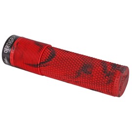 DMR Brendog DeathGrip No Flange - Mountain Bike MTB DH XC Lock On Grips Marble Red Thin