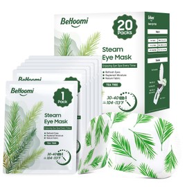 BeHoomi 20Packs Steam Eye Mask, Heated Eye Mask Warm Compress for Eyes, Disposable Self Heating Steam Mask for Home, Sleep, Spa, Travel Essentials & Relaxation Gifts, Valentine's Day Gifts (Tea Tree)