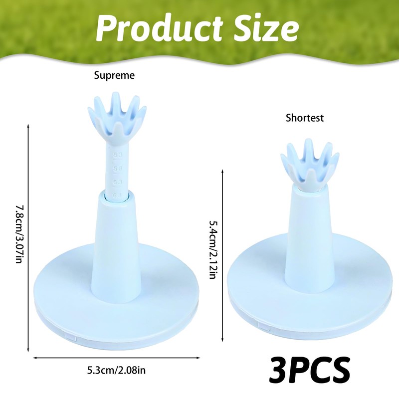 TIANXUAN 3 Pcs Golf Tees Height Adjustable Reusable Rubber Golf