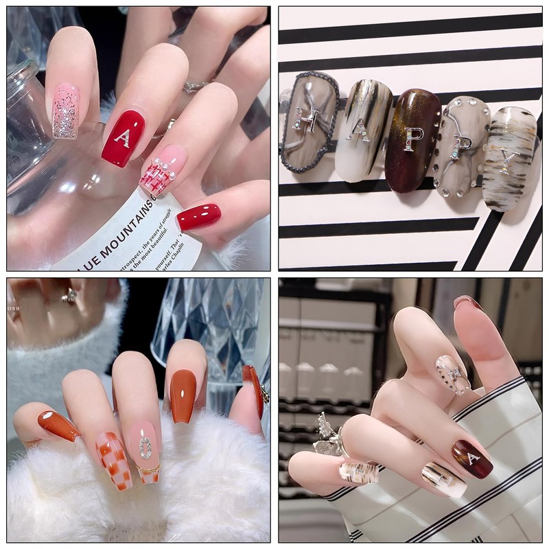 Chisafly Nail Parts Alphabet Initial Numbers Small Alphabet A-Z Numbers