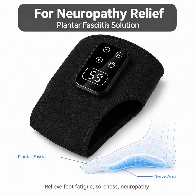 brenzo Wearable Foot & Ankle Massager with Heat & Vibration,Black
