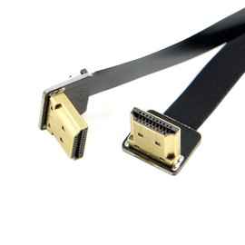 Cablecc CYFPV 90 Degree Angled HDMI Male to Male HDTV FPC Flat Cable 50cm for FPV HDTV Multicopter Aerial Photography