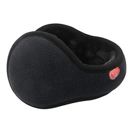 Winter Earmuffs for Men Unisex Fold Fleece Ear Muffs Women`s Warmer Neck Earmuff - Color: 1a-black