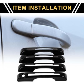REPAIROCK 1 Set Exterior Decoration Protector for Ford Maverick 2022-2023 Car Door Handle Protector ABS Glossy Black