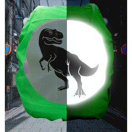 EANAGO T-REX Premium Rain Cover for School Bags and Backpack with Large Safety Reflector 100% Waterproof Universal Fit Rain Cover Rain Cover Rain Cover Rain Cover Rain Cover, Green