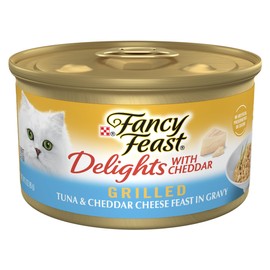 Purina Fancy Feast Delights With Cheddar Grilled Tuna and Cheddar Cheese Feast in Wet Cat Food Gravy Cat Food - (Pack of 24) 3 oz. Cans