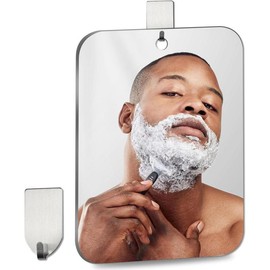 Larger Shower Mirror Fogless for Shaving Mirror for Shower,11x8 inch Than Original,Unbreakable Deluxe Plexiglass Makeup Mirror,Largest Bathroom Wall Hanging,Handheld Camping,Anti Fog Free Suction - Size: 11"x8"