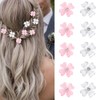 Mezrkuwr 10pcs Mini Hair Clips with Light Pink and White