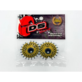Universal, For HPI, For Kyosho, For Tamiya, For Traxxas, DS Racing, For MST DS Racing 1/10 RC Car Turbofan Aero Drift Wheel SLOPE Covers Gold Mesh + Black