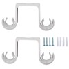 Tiweio Double Curtain Rod Brackets 2Pcs, Aluminum Alloy Ceiling Mounted,