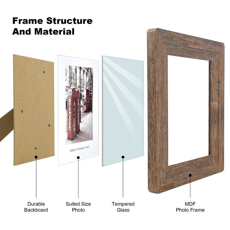 8x10 Picture Frames Set, Set of 4 Wooden Picture Frames