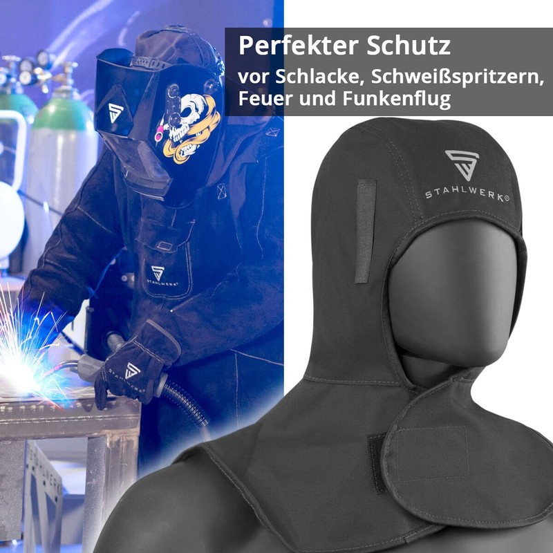 STAHLWERK Welding cap, welding hat, welding cap, welding mask, flame