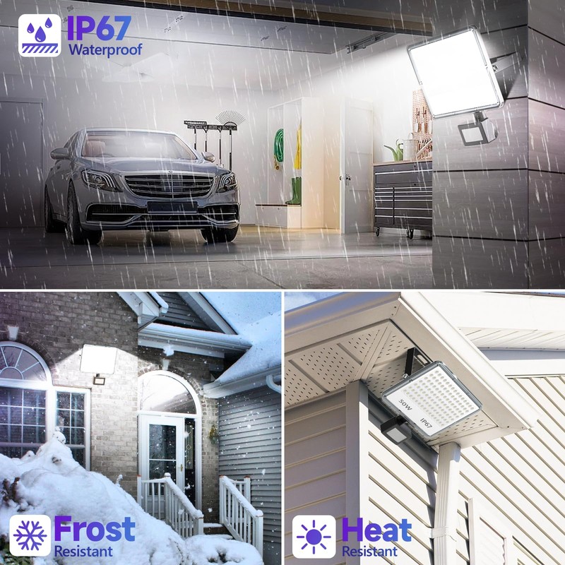 YIQIBRO LED Spotlight with Motion Sensor Outdoor 50 W, 5000