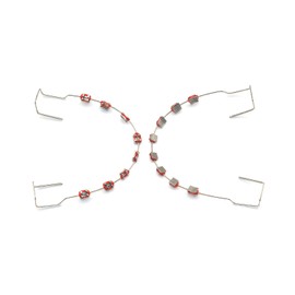 TTKBHHQ-Metal bracket and orthodontic strap set, 1 set of props with metal wires for orthodontists to explain, props set for dental students to practice, temporary dental decorations. (red)