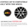 4 PCS Black Wheel Center Caps 3-5/16 Inch Tri-Color Hub