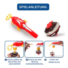 Infinity Nado Spinning Top for Children Metal Toy Boys, Battle Tops Spinning Top Launcher Toy Boys, Spinning Tops Boys from 5 6 7 8 9 10 11 12 Years, Non-Stop Battle Spinning Top - Fiery Dragon
