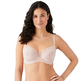 Wacoal Women's Center Stage Lace Unlined Underwire Bra, Rose Dust/Angel Wing, 34DDD