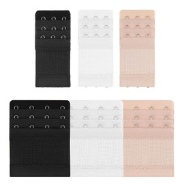 6PCS Bra Extenders 3 Hook/4 Hook Women Elastic Extensions Bra Lady’s Breathing Room Stretchy Brasier Extension Strap Soft and Comfortable (Black White Skin)