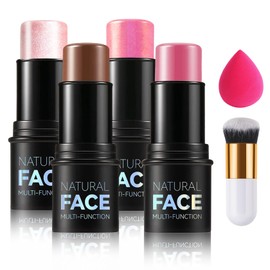 DAMUSI 6PCS Cream Contour Stick Makeup Contour Kit,Shades with Cream Bronzer Stick,Cream Blush Stick,Highlighter Stick for a Flawless Look,Long Lasting and Smooth Contorno Maquillaje - Set A