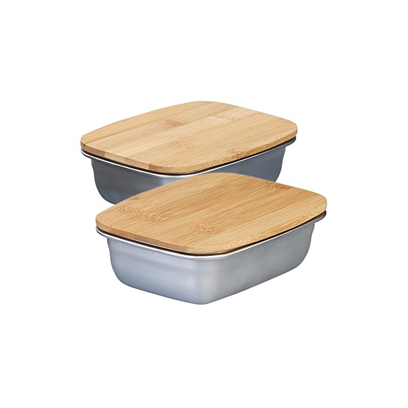 Rosenstein & Söhne Bowl: Set of 2 Stainless Steel Storage