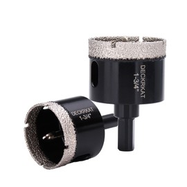 1-3/4 Inch Diamond Hole-Saw Bits with Pilot Drill Bit - 2pc 1-3/4" Diamond Tipped Tile Hole Saws with Guiding Bit Accurate Drilling for Porcelain Tile Ceramic Pottery Granite Stone Glass Bottles 45mm