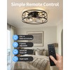 KDG 19.7″ Retro Low Profile LED Ceiling Fans with Light,