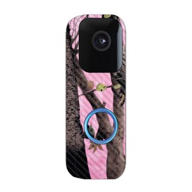 MightySkins Carbon Fiber Skin Compatible with Blink Video Doorbell - Pink Tree Camo | Protective, Durable Textured Carbon Fiber Finish | Easy to Apply and Change Styles | Made in The USA