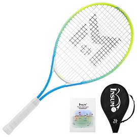 Kids Tennis Racket Starter Kit for Kids Age 4 and Under with Shoulder Strap Bag Mini Tennis Racket Toddler Tennis Raquet 17 Inch in Pink and Yellow Colors Option (J25)