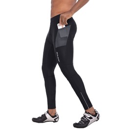 BALEAF Men's Cycling Pants 4D Padded Bike Tights Bicycle Biking MTB Long Leggings Pockets UPF 50+ Black XXL