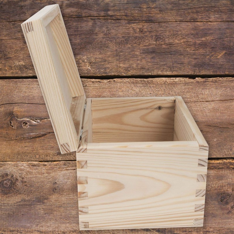 Small Rectangular Wooden Box with Lid | 16 x 12