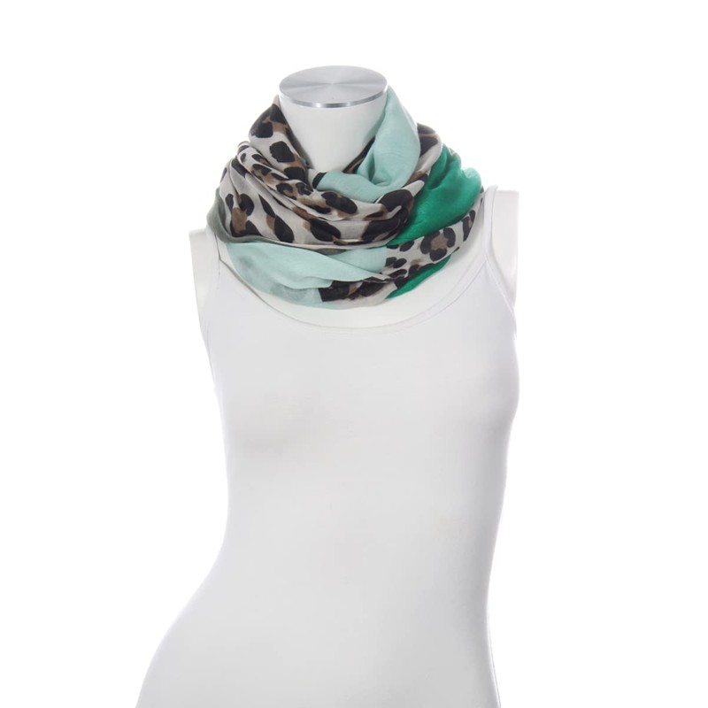 Majea Women's Loop Scarf, Various Colours, Fashionable - Green 14,