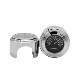 Vaguelly 6 Pcs Motorcycle Handlebar Clock Thermometer 22-25mm Fit Corrosion-Resistant