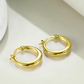 VONALA 925 Sterling Silver Hoop Earrings for Women Girls 18 mm, Sterling Silver, Opal