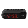 SHARP Digital Alarm Clock – Black Case with Red LEDs
