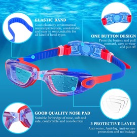 COOLOO Swimming Goggles, Pack of 2 Swimming Goggles for Kids/Junior/Adults, Unisex Diving Goggles for Boys, Girls, Men, Women, Anti-Fog, No Leaks