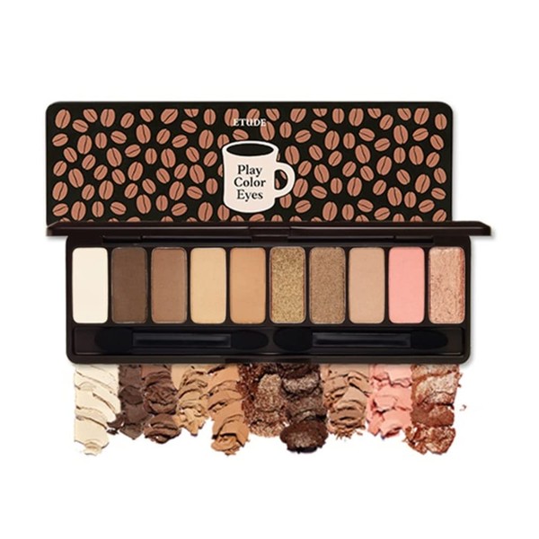 ETUDE Play Color Eyes #In the Café (21AD) | Vivid 10 Color Eye Shadow Palette with Soft Texture and Coffee-Like Shades for Various Eye Makeup | Kbeauty
