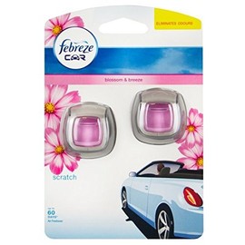 Febreze Car Air Freshener Economy Twin Pack Blossom and Breeze Clip-on Car Vent Air Freshener