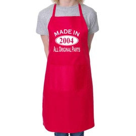 Print4U Made In 2004 21st Birthday BBQ Cooking Funny Novelty Apron Red
