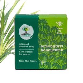 Last Forest Artisanal, Handcrafted, Handmade, Natural Honeycomb Beeswax Soap, Lemongrass, 100g - 100% Natural Ingredients, Moisturizing, Natural Beeswax, Bathing Soap for Men and Women