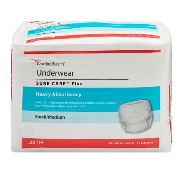 Surecare Protective Underwear Med-Reg - Case of 80 (4 Packs of 20) - 1605
