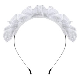 lweiyupeixx Hairband Delicate Headband Elegant Hollow Out Pattern Pleated Laces Hair Hoop Party Headpiece Cosplay Costume Props for Women