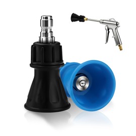 Yitexin 2 Packs 1/4" Stainless Steel 40 Degree Pressure Washer Nozzle Quick Connector, Pressure Washer Tips with Rubber Protection Guard for High-Efficiency Cleaning (Black & Blue)