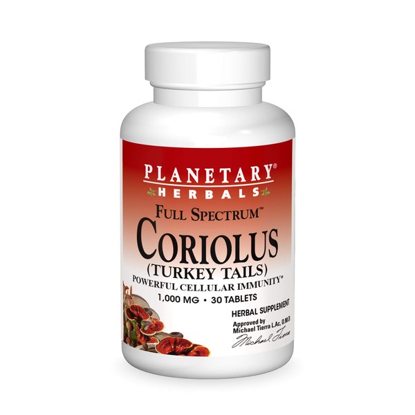 Planetary Herbals Fs Coriolus Versicolor Extract, 1000 mg, 30 Count